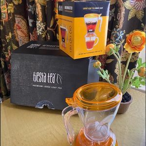 Tiesta tea NIB loose leaf brew kit. Orange and clear medical grade plastic 16oz